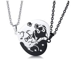 PRICES MAY VARY. 🐱Cat Yin Yang Couple Necklaces💕This matching necklace cat pendant represents Yin and Yang, suitable for women and men. Cute cat necklace is designed with attractive pattern for your lover and friends as a sign of love and relationship between you. You can put them together and they perfectly fit in harmony! 🐱Matching Gift for Couples💕This cute cat matching necklaces set is a great way to show your loved one how deep your affection is. 2 of cats hugging together, it is the gr Bf And Gf Matching Necklaces, Cute Couple Necklaces, Cat Friendship Necklace, Cat Bff Necklace, Boyfriend Girlfriend Necklaces, Cheap Metal Necklace With Cat Design, Relationship Jewelry, Matching Necklaces For Couples, Cat Necklace Black