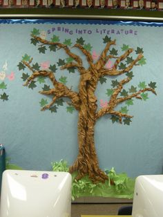 a bulletin board with a tree on it