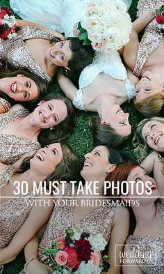 a group of women laying on top of each other in front of a flower bouquet