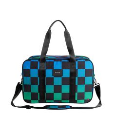 state bags rockaway duffle polyester canvas blue checkerboard front view on luggage click to zoom Casual Duffle Bag With Luggage Sleeve For Overnight Trips, Casual Large Capacity Duffle Bag For Overnight Trips, Casual Duffle Bag For Overnight Trips With Large Capacity, Casual Shoulder Travel Bag For Overnight Trips, Casual Tote Travel Bag For Overnight Trips, Casual Travel Bag With Luggage Sleeve For Overnight Trips, Blue Casual Satchel Travel Bag, Casual Blue Satchel Travel Bag, Blue Backpack Travel Bag For Everyday Use