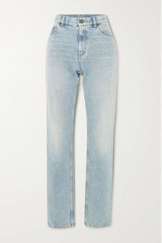 SAINT LAURENT Cindy high-rise slim-leg jeans | NET-A-PORTER Jeans Png, Designer Bottoms, Spy Outfit, Saint Laurent Clothes, Saint Laurent Jeans, Model Outfits, Winter Fits, Iconic Women, Shorts Jeans