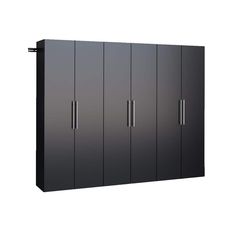 a black cabinet with four doors and two handles