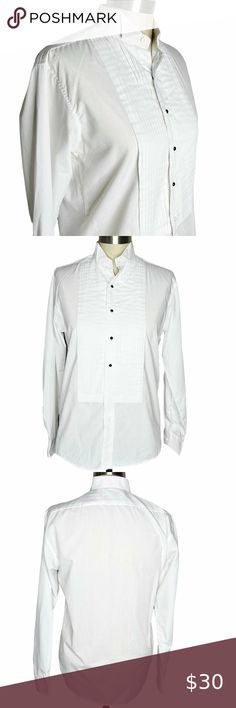 Neil Allyn | Mens Size S White Pin Tuck Pleated Front Button Front Tuxedo Shirt Man Shirt, White Pin, Shirt Shop, Ruffle Blouse