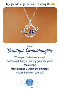 "She was in tears when she called to say thank you". - Sam S. ⭐️⭐️⭐️⭐️⭐️ Your granddaughter is one of a kind. She lights up your life with her smile and makes you feel incredibly proud. Now, it’s time to celebrate her uniqueness with a very special gift. Our beautiful granddaughter necklace is just perfect for the occasion. This ring is made with love and care, just for your granddaughter. It comes complete with our heartfelt giftcard, so she knows how much you cherish her. Shop Now! Sterling Silver Birthstone Jewelry For Father's Day, Inspirational Silver Jewelry For Birthday, Mother's Day Necklace Gift For Her Stamped 925, Mother's Day Gift Necklace Stamped 925, Inspirational Silver Jewelry For Father's Day, Inspirational Silver Necklace For Father's Day, Stamped 925 Necklace For Mother's Day Gift, Silver Hypoallergenic Necklace For Father's Day, Meaningful Sterling Silver Necklaces For Birthdays