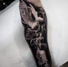 Resurrection Tattoo Ideas, Smoky Tattoo, Tattoo Inside Arm, Candles Tattoo, Doves Tattoo, Royal Tattoo, Mangas Tattoo, Dove Tattoo Design, Tattoo Band