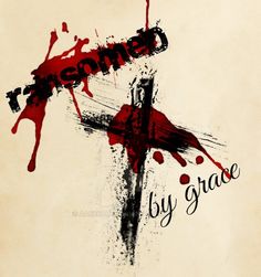 an old book cover with blood splattered on it and the words consumed by grace written in black ink