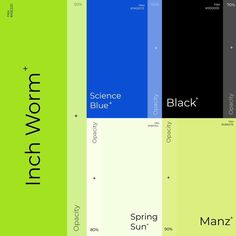 an image of the color scheme for a book with different font and numbers on it