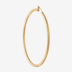 Earring Back: HingedMetal Color: YellowEarring Length: 65mmEarring Width: 3mmMetal: 14k Gold Over Silver, Sterling SilverCare: Wipe CleanEarrings Style: Hoop EarringsCountry of Origin: Imported Earrings Hoop, Earring Backs, Gold Earrings, Hoop Earrings, Sterling Silver, Silver, Gold, Color