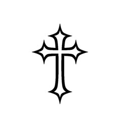 a black and white image of a cross