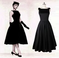 Audrey Hepburn Style Dresses, Dress Covers, Audrey Hepburn Dress, Elegant Casual Dress, Audrey Hepburn Style, Hepburn Style, Vintage 1950s Dresses, Vestidos Vintage, Tea Length Dresses