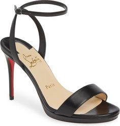 Christian Louboutin Loubi Queen Ankle Strap Sandal (Women) | Nordstrom Black Louboutin Heels, Loubi Queen, Christian Louboutin Outfits, Christian Louboutin Iriza, Giuseppe Zanotti Heels, Christian Louboutin Pigalle, Christian Louboutin Women, Louboutin Heels, Christian Louboutin Heels