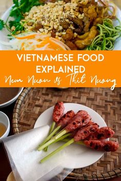 the vietnamese food is prepared and ready to be eaten