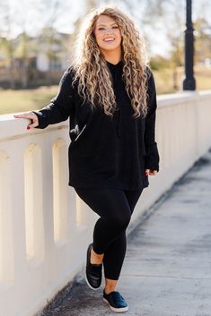 The time to grab this cutie is NOW! It is perfect for any season! Its neutral black color is easy to style and the figure flattering fit will keep you looking your best at any casual occasion! 85% Polyester, 12% Metallic, 3% Spandex Model Fits, Affordable Fashion, Plus Size Outfits, Black Color, Fashion Forward, Size 12, Spandex, Plus Size, Black