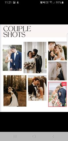 the couple is posing for pictures on their wedding day