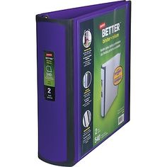 a purple binder on a white background with the words better written in green lettering