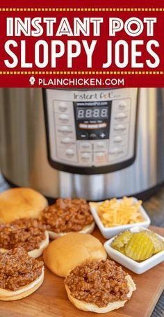 the instant pot sloppy joes recipe is ready to be served in an instant pot