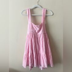 Never Been Worn Fit And Flare Style Size Medium Bow Back Beautiful Design And Super Flattering Open To Offers Pink Cotton Sundress, Pink Cotton Sundress For Casual Wear, Pink Cotton Casual Sundress, Casual Pink Cotton Sundress, Pink A-line Sundress For Daywear, Lucy In The Sky Dress, Sky Pink, Lucy In The Sky, Pink Fits