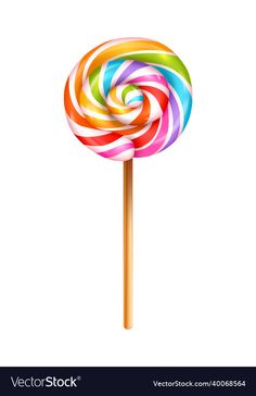 a colorful lollipop on a white background