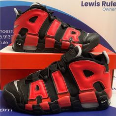 Brand New Nike Air More Uptempo Split (Scottie Pippen) Kids Size 6.5y. Nike Red Outdoor Sneakers, Red Synthetic Sneakers For School, Nike Red Non-slip Sneakers, Red Non-slip Nike Sneakers, Red Low-top Basketball Shoes For Outdoor, Red Non-slip Sneakers For School, Red Non-slip School Sneakers, Red Non-slip Basketball Shoes With Round Toe, Red Non-slip Round Toe Basketball Shoes