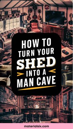 How to turn your shed into a man cave with cozy decor and vintage elements. Backyard Hideout, Man Cave Ideas, Ultimate Man Cave, Interior Layout, Perfect Backyard