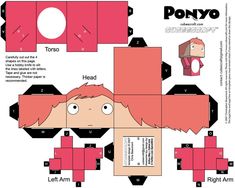 the paper doll is made to look like she has pink hair