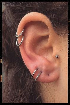 Double Helix Piercing Different Piercings, Guys Ear Piercings, Men's Piercings, Cute Ear Piercings