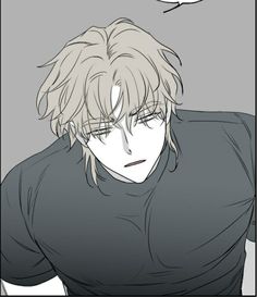 an anime character with blonde hair wearing a black shirt