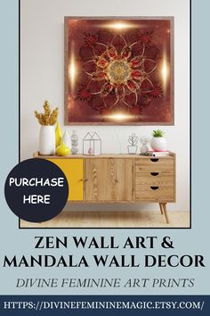 an advertisement for a wall art and mandala wall decor