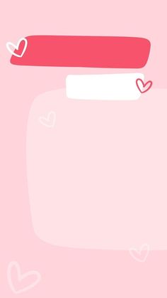 a pink background with hearts and a red ribbon hanging from it's side, in the shape of a heart