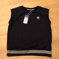 New W Tag Casual Navy Tops With Three Stripes Branding, Adidas Blue Sleeveless Top, Casual Navy Adidas Top, Adidas Top, Adidas White, Adidas Tops, White Adidas, Adidas Women, White Blue