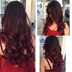 Violet Balayage, Red Violet Hair, Violet Hair, Brunette Balayage Hair, Red Violet