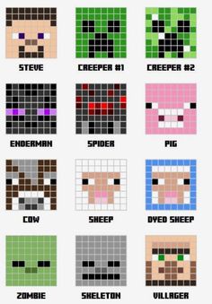 some pixel art that looks like the faces of people in different colors and sizes, all with