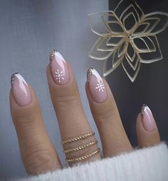 Unghie Nail Art, Summery Nails, Girly Acrylic Nails, Short Square Acrylic Nails, Almond Nails Designs, Snowflake Nails