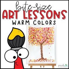 an art lesson for kids to learn how to draw and paint the tree with acrylic colors