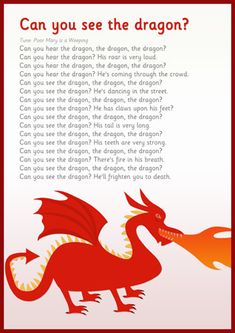 a red dragon with an orange flame on it's tail and the words can you see