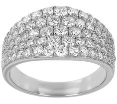 Positively perfect with pave-set cubic zirconia Diamonique simulated diamonds, this sterling silver graduated band ring is a sight to behold! Pave Band, Band Ring, Band Rings, Cubic Zirconia, Jewelry Rings, Diamonds, Band, Sterling Silver, Ring