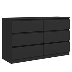 a black dresser with four drawers on it