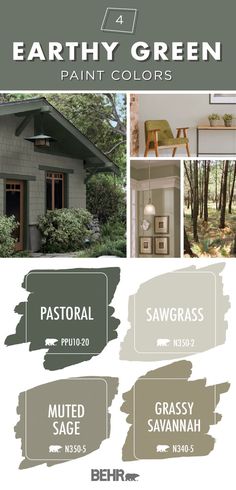 the earthy green paint colors are available in several different shades and sizes, including grays