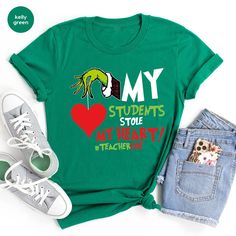 Teacher Day Gifts, Teacher Shirts Designs, Gifts For Teacher, Teacher Day, Grinch Shirts, Teachers Day Gifts, T Shirts Funny, Types Of T Shirts, Teacher Outfit