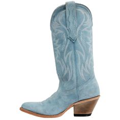 PRICES MAY VARY. Design: These western cowboy boots are designed with classic embroidered, pull-on style, and pointed toe, showcasing a classic but elegant western style. Material: These women's cowgirl boots are made with high-quality suded, and comfortable synthetic lining, which offers a soft next-to-skin feel to give feet comfortable. Comfort: Soft synthetic lining wicks away moisture, offers a comfortable next-to-skin feel, and provides cushioning to give feet comfort.Flexible wooden outsol Thrift Outfit, Blue Cowboy Boots, Boot Pulls, Neon Nights, Cowgirl Party, Shoe Fits, Cow Boy, Leather Pulls, Calf Boots