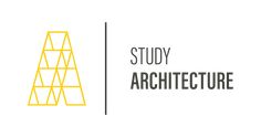 the logo for study architecture, which is yellow and black