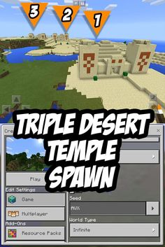 an image of a computer game with the title triple desert temple spawn