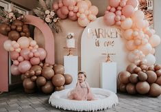 Boho First Birthday Party, Peach Balloon Garland, Boho Baby Birthday, 1st Birthday Themes Girl, Gold Signage, Balloon Tips, Boho First Birthday, Arch Backdrops