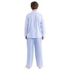 The best blue striped cotton pajamas made for iconic hotel Shutters on the Beach Hotel, complete with their logo monogrammed on their chest pocket. The perfect sleepwear for lounging around in luxury. White Swimwear, Mens Sleepwear, Man Set, Beach Hotel, Pant Length, Sleepwear & Loungewear, Cotton Pyjamas, Mens Pajamas, Sleep Comfortably