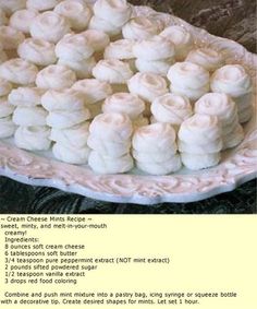 there is a plate full of white meringue on the table and instructions for how to make it