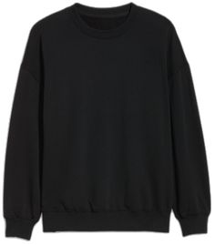 Boxy Fit Crew Neck Top For Fall, Fall Boxy Crew Neck Top, Trendy Boxy Fit Crew Neck Sweater, Trendy Boxy Fit Crew Neck Sweatshirt, Oversized Crew Neck Sweats For Everyday, Casual Crew Sweatshirt With Ribbed Neckline, Oversized Comfortable Black Sweater, Comfortable Oversized Black Sweater, Black Relaxed Fit Comfortable Sweater