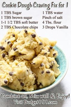 cookie dough craning fix for 1lbs brown sugar and chocolate chips in a bowl