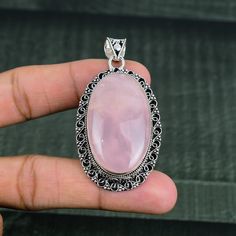 Rose Quartz, Natural Gemstone 925 Sterling Silver Pendant Jewelry, Gemstone Jewelry, Handmade Jewelry Unique Pendant Engagement Gift Main Stone Name: Rose Quartz Main Stone Color:  Pink Main Stone Creation: Natural Metal: 925 Sterling Silver Note: This jewelry is made of Natural gemstones, So their can be difference in the gemstone pattern and shade because of natural creation. And the product you get in hands may slightly vary from the picture shown and not exact same as picture. And this is the beauty of each jewelry being different than other. Check out our other Silver Pendants:- https://www.etsy.com/in-en/shop/StoneStopper?section_id=49818415 Click to visit our Shop:- https://www.etsy.com/in-en/shop/StoneStopper Welcome to our enchanting realm of silver gemstone jewelry store "StoneSt Natural Stones Jewelry With Rose Quartz, Rose Quartz Jewelry With Natural Stones, Silver Rose Quartz Jewelry With Natural Stones, Silver Jewelry With Natural Stones In Rose Quartz, Silver Rose Quartz Gemstone Jewelry, Nickel Free Rose Quartz Jewelry, Rose Quartz Jewelry With Stones Gift, Silver Gemstones With Large Stone, Silver Gemstone Jewelry