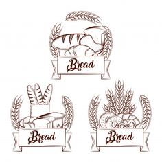 three bread labels with different types of bread