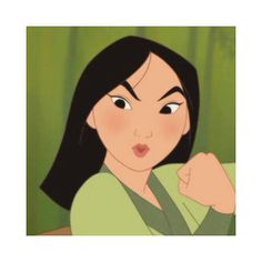 an animated image of a woman with her fist up